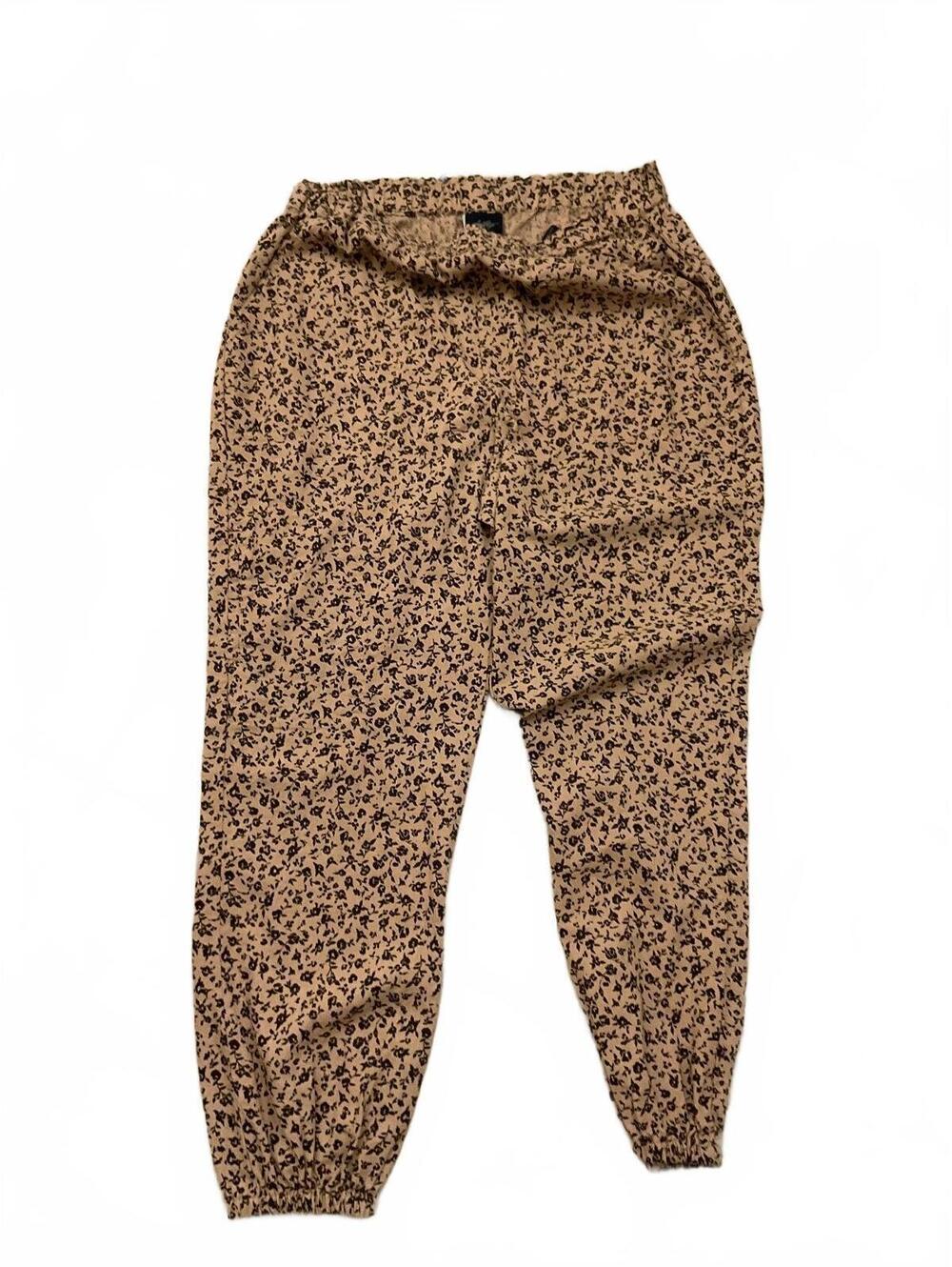 Daytrip Women's Beige Floral Print Elastic Waist Pants